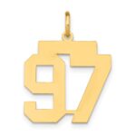 14k Medium Polished Number 97 Charm