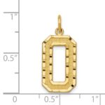14k Large Brushed Diamond-cut Number 0 Charm - Image 4