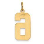 14k Large Brushed Diamond-cut  Number 6 Charm - Image 3