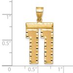 14k Large Brushed Diamond-cut Number 11 Charm - Image 2