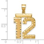 14k Large Brushed Diamond-cut Number 12 Charm - Image 2