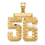 14k Large Brushed Diamond-cut Number 56 Charm