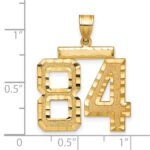 14k Large Brushed Diamond-cut Number 84 Charm - Image 2