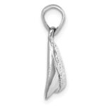 Sterling Silver Rhodium-plated Polished Shark Tooth Pendant - Image 2