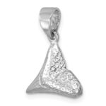Sterling Silver Rhodium-plated Polished Shark Tooth Pendant - Image 4