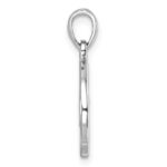 Sterling Silver Rhodium-plated Polished Wave Pendant - Image 2