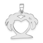 Sterling Silver Rhodium-plated Polished Double Palm Tree Pendant - Image 3