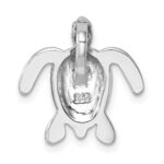 Sterling Silver Rhodium-plated Enameled Turtle Chain Slide - Image 3