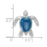 Sterling Silver Rhodium-plated Enameled Turtle Chain Slide - Image 5