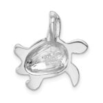 Sterling Silver Rhodium-plated Enameled Swimming Turtle Chain Slide - Image 3