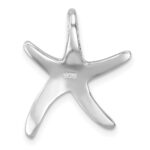 Sterling Silver Rhodium-plated Polished Sea Star Chain Slide - Image 3