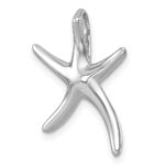 Sterling Silver Rhodium-plated Polished Sea Star Chain Slide - Image 4