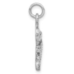 Sterling Silver Rhodium-plated Polished Small Gator Pendant - Image 2