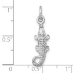 Sterling Silver Rhodium-plated Polished Small Gator Pendant - Image 5