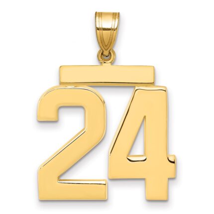 14k Large Polished Number 24 Charm