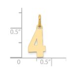 14k Small Polished Number 4 Charm - Image 4