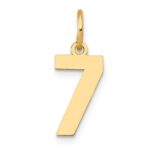 14k Small Polished Number 7 Charm