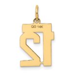 14k Small Polished Number 12 Charm - Image 3