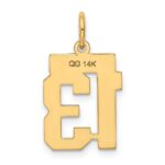 14k Small Polished Number 13 Charm - Image 3
