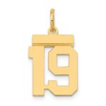 14k Small Polished Number 19 Charm
