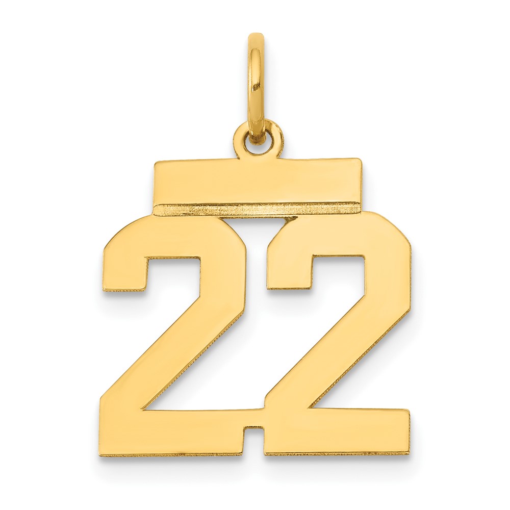 LS22.jpg 14k Small Polished Number 22 Charm - Image 1