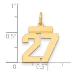 14k Small Polished Number 27 Charm - Image 2