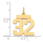 14k Small Polished Number 32 Charm - Image 4