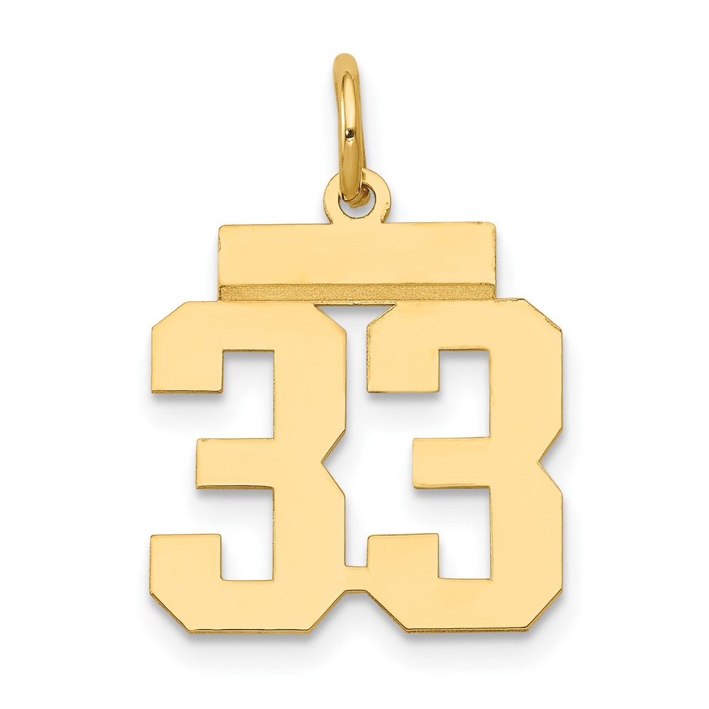 LS33.jpg 14k Small Polished Number 33 Charm - Image 1