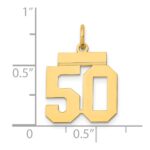 14k Small Polished Number 50 Charm - Image 4
