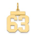 14k Small Polished Number 63 Charm
