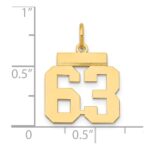14k Small Polished Number 63 Charm - Image 4