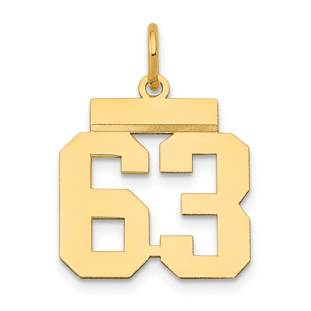 LS63.jpg 14k Small Polished Number 63 Charm - Image 1