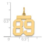 14k Small Polished Number 89 Charm - Image 3