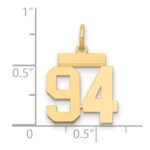 14k Small Polished Number 94 Charm - Image 2
