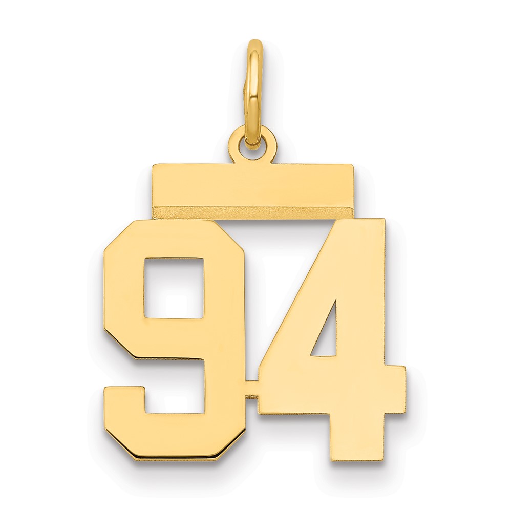 LS94.jpg 14k Small Polished Number 94 Charm - Image 1