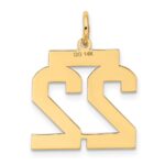 14k Medium Satin Number 22 Charm - Image 3