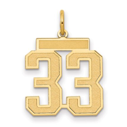 14k Medium Satin Number 33 Charm