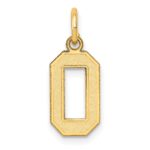 14k Small Satin Number 0 Charm
