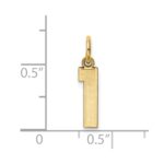 14k Small Satin Number 1 Charm - Image 3