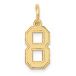 14k Small Satin Number 8 Charm