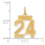 14k Small Satin Number 24 Charm - Image 4