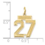 14k Small Satin Number 27 Charm - Image 3