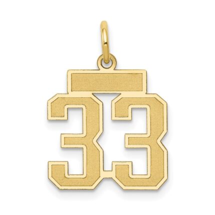 14k Small Satin Number 33 Charm