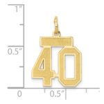 14k Small Satin Number 40 Charm - Image 4