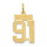 14k Small Satin Number 91 Charm