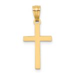 14K Satin Diamond-Cut Cross Pendant - Image 3