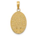 14k Polished and Satin Solid Miraculous Medal Oval Pendant - Image 4