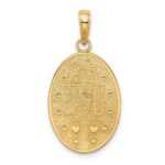 14k Polished and Satin Solid Miraculous Medal Oval Pendant - Image 3