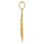 14k Polished and Satin Hollow Miraculous Medal Oval Pendant - Image 2