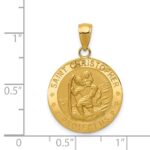 14k Polished and Satin Solid Saint Christopher Medal Pendant - Image 4